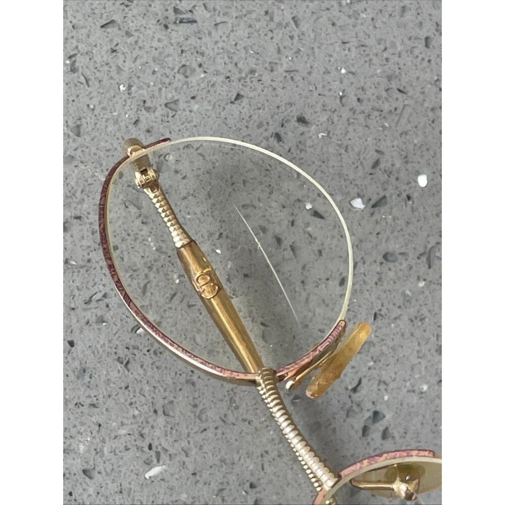 CHRISTIAN DIOR Eyeglasses Frames ONLY 49-19 01x2 Half Rim gold
